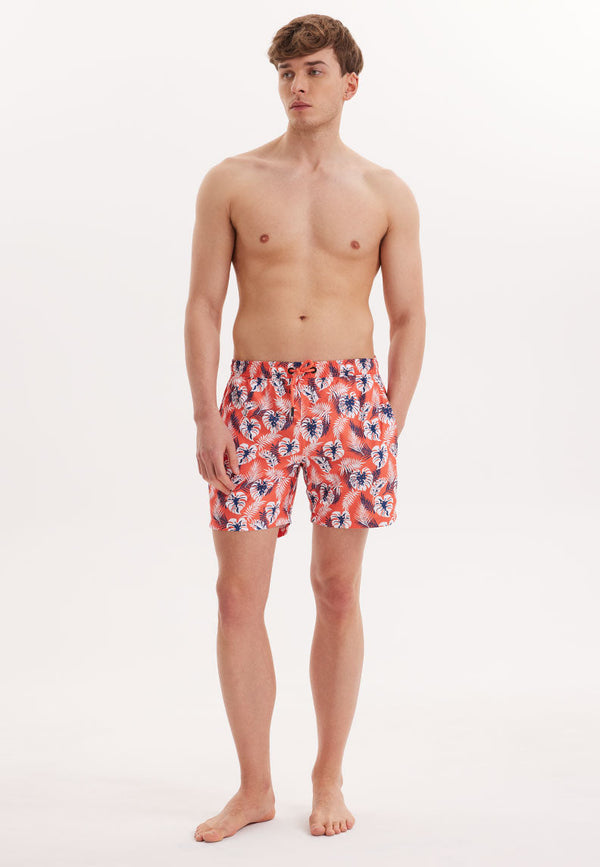 WMBOTANIC PALM SWIM SHORTS in Orange AOP - Swim Shorts - Westmark London EU(TR) Store Organik Pamuklu Sürdürülebilir Moda
