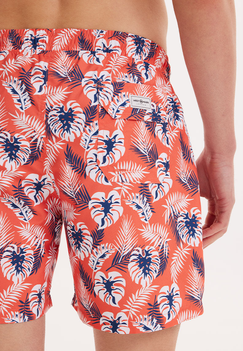 WMBOTANIC PALM SWIM SHORTS in Orange AOP - Swim Shorts - Westmark London EU(TR) Store Organik Pamuklu Sürdürülebilir Moda