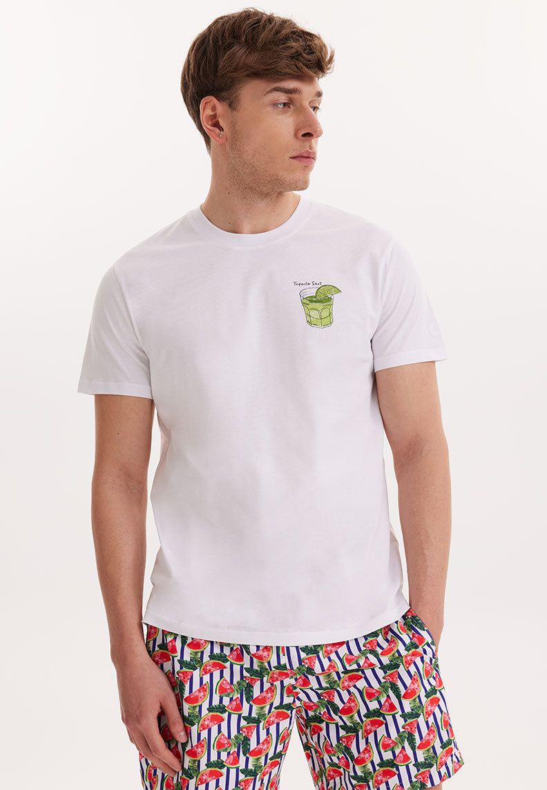 WMCOCKTAIL TEQUILA TEE in White - T-Shirt - Westmark London EU(TR) Store Organik Pamuklu Sürdürülebilir Moda