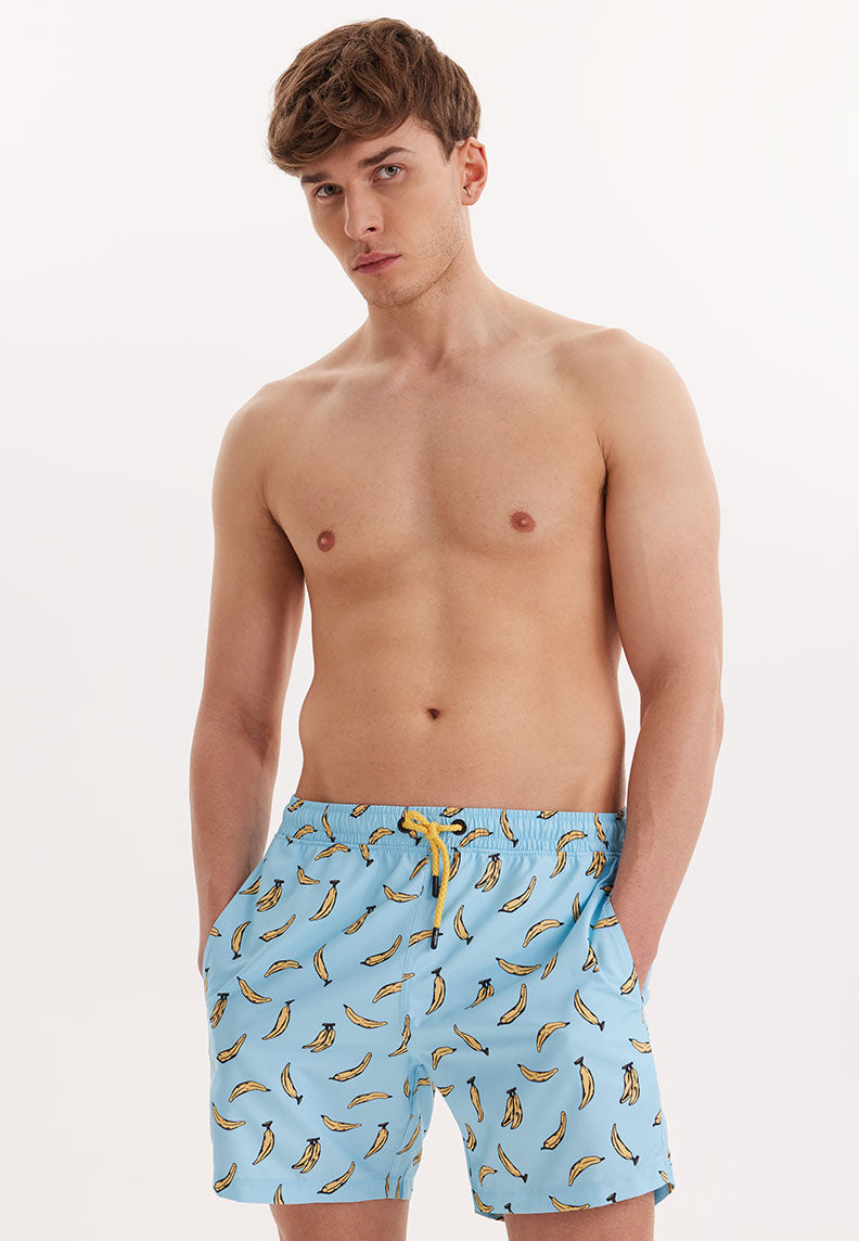 BANANA SWIM SHORTS in Blue AOP - Swim Shorts - Westmark London EU(TR) Store Organik Pamuklu Sürdürülebilir Moda