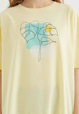 WATERCOLOUR LEAF OVERSIZE TEE - T-Shirt - Westmark London EU(TR) Store Organik Pamuklu Sürdürülebilir Moda