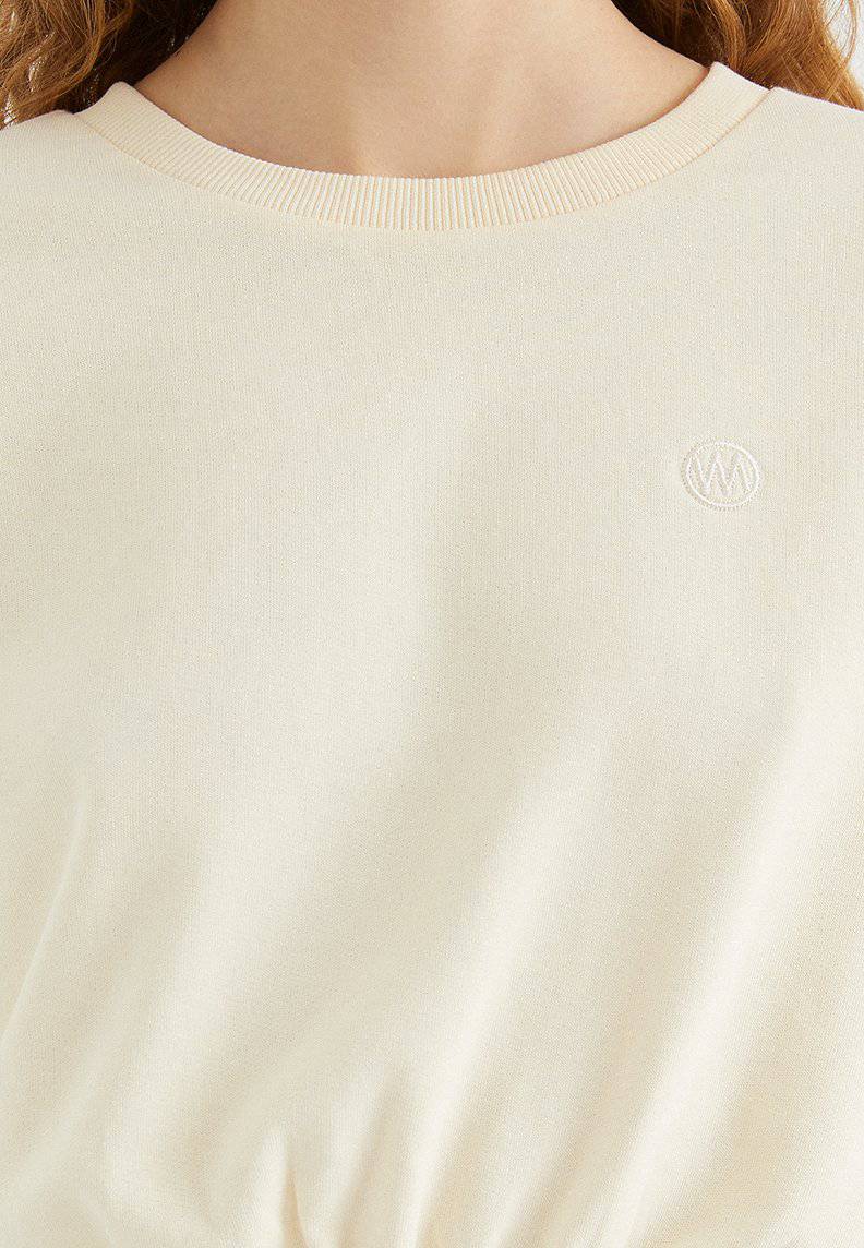 ENJOY ELASTICATED HEM SWEAT in Pearled Ivory - Sweatshirt - Westmark London EU(TR) Store Organik Pamuklu Sürdürülebilir Moda