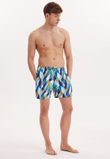 WMGEOMETRIC MOSAIC SWIM SHORTS in Turquoise AOP - Swim Shorts - Westmark London EU(TR) Store Organik Pamuklu Sürdürülebilir Moda