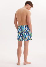 WMGEOMETRIC MOSAIC SWIM SHORTS in Turquoise AOP - Swim Shorts - Westmark London EU(TR) Store Organik Pamuklu Sürdürülebilir Moda