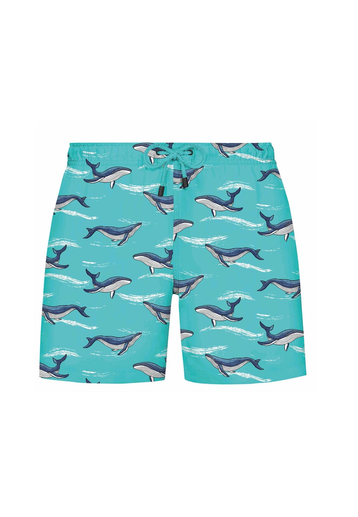 KIDS WMANIMAL SHARK SWIM SHORTS in Turquoise AOP - Swim Shorts - Westmark London EU(TR) Store Organik Pamuklu Sürdürülebilir Moda