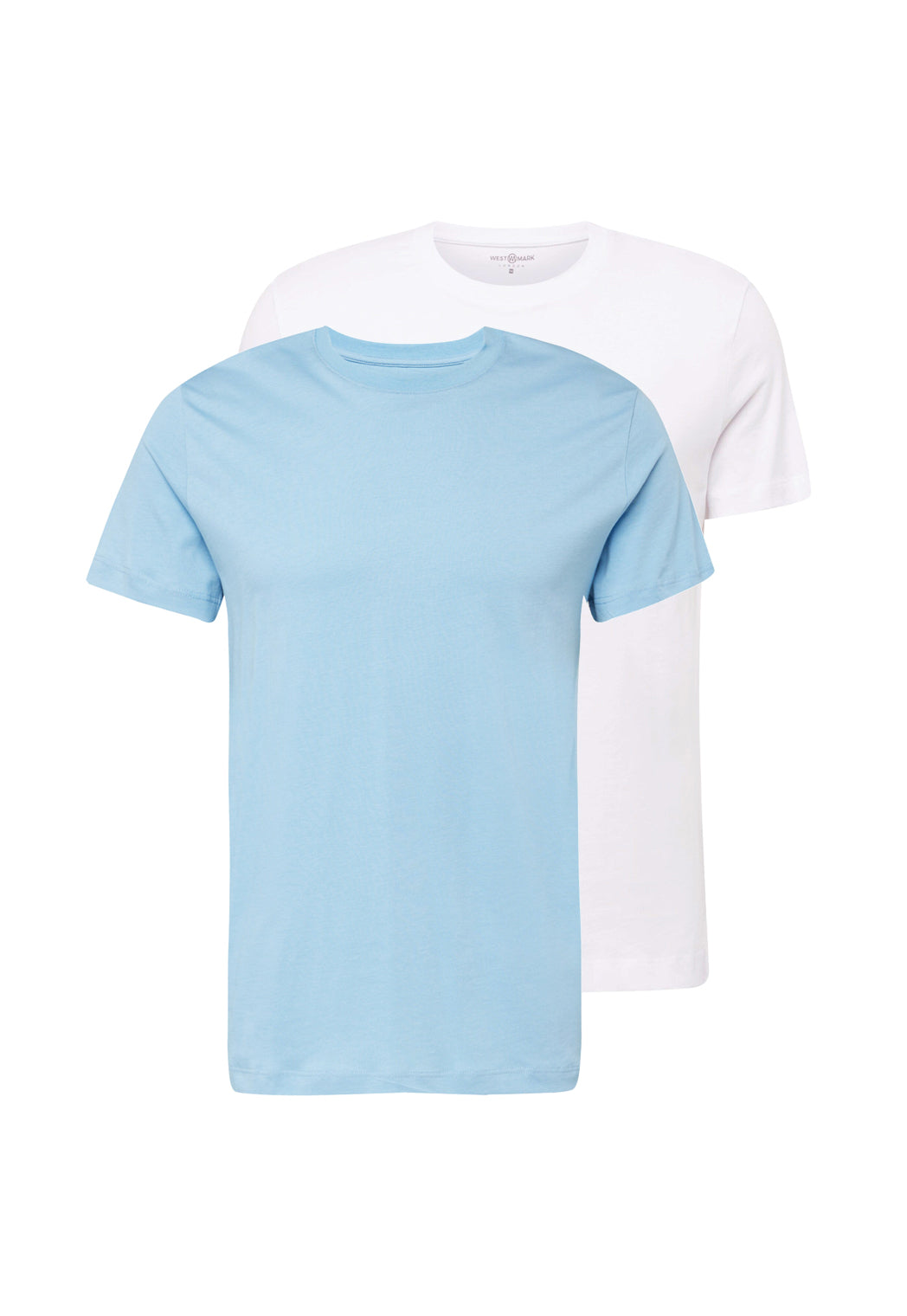 Beyaz ve Açık Mavi 2li Bisiklet Yaka Regular Fit Pamuklu Erkek T-Shirt DANIEL - T-Shirt - Westmark London EU(TR) Store Organik Pamuklu Sürdürülebilir Moda