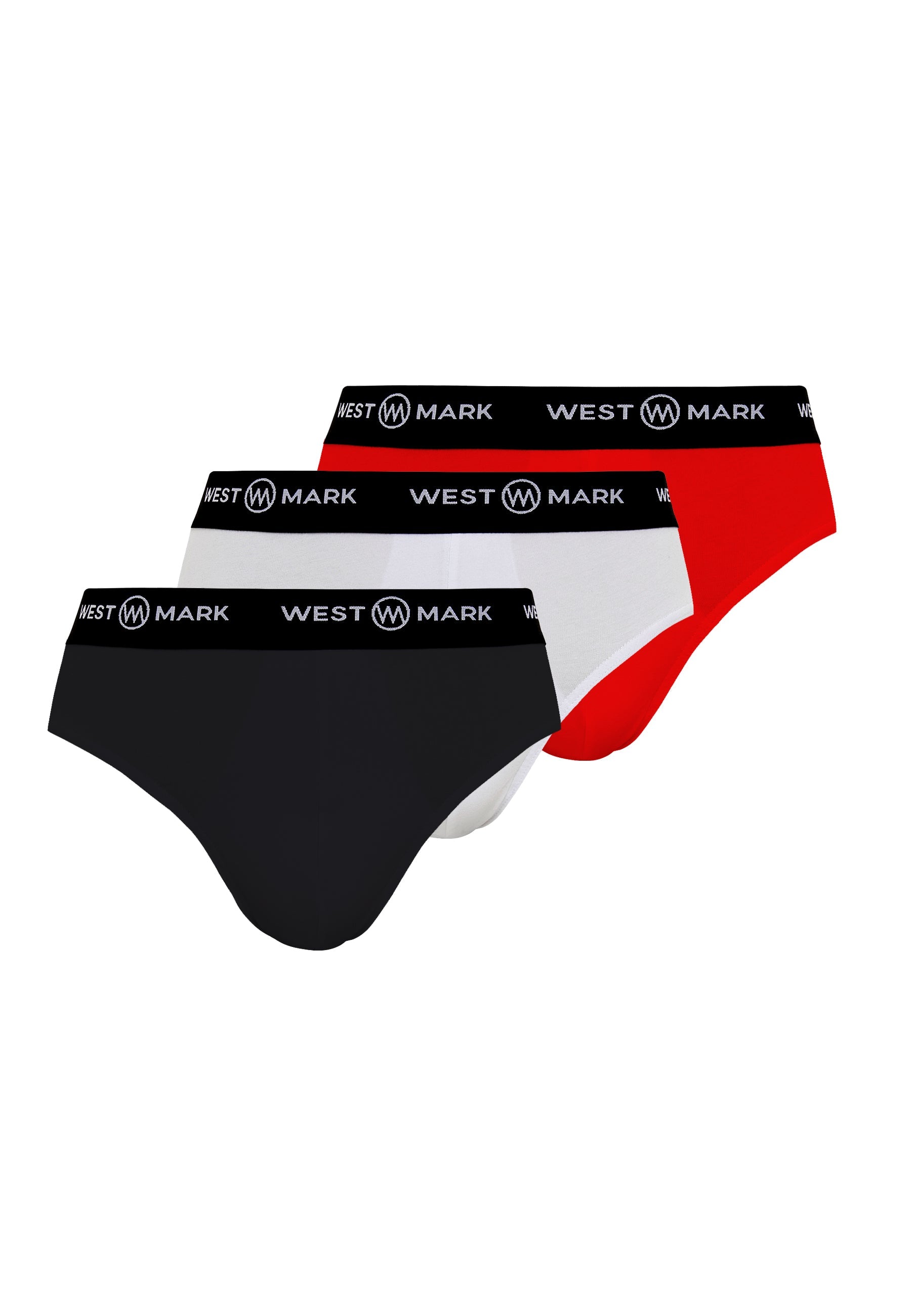 3’lü Siyah Beyaz Kırmızı Pamuk Karışımlı Erkek Slip Seti LOGAN - Underwear - Westmark London EU(TR) Store Organik Pamuklu Sürdürülebilir Moda