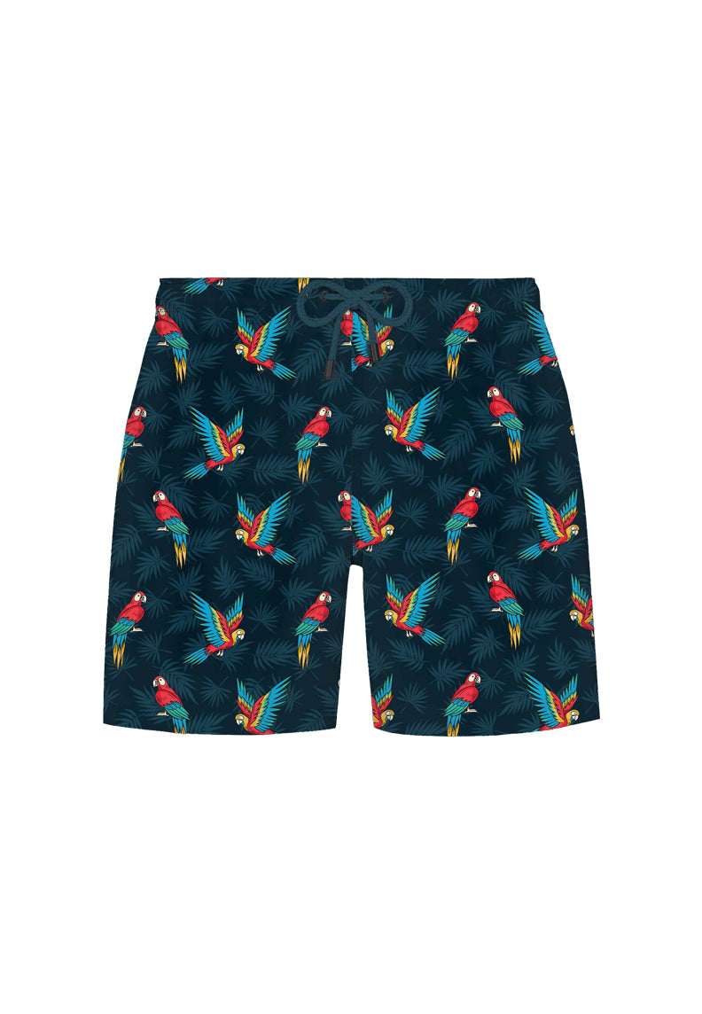 KIDS WMANIMAL PARROT SWIM SHORTS in Navy AOP - Swim Shorts - Westmark London EU(TR) Store Organik Pamuklu Sürdürülebilir Moda