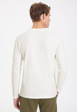 ESSENTIALS LONG SLEEVE HENLEY in Whisper White - T-Shirt - Westmark London EU(TR) Store Organik Pamuklu Sürdürülebilir Moda
