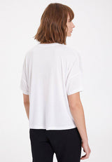 ESSENTIALS SCOOP NECK LOOSE TEE in White - T-Shirt - Westmark London EU(TR) Store Organik Pamuklu Sürdürülebilir Moda