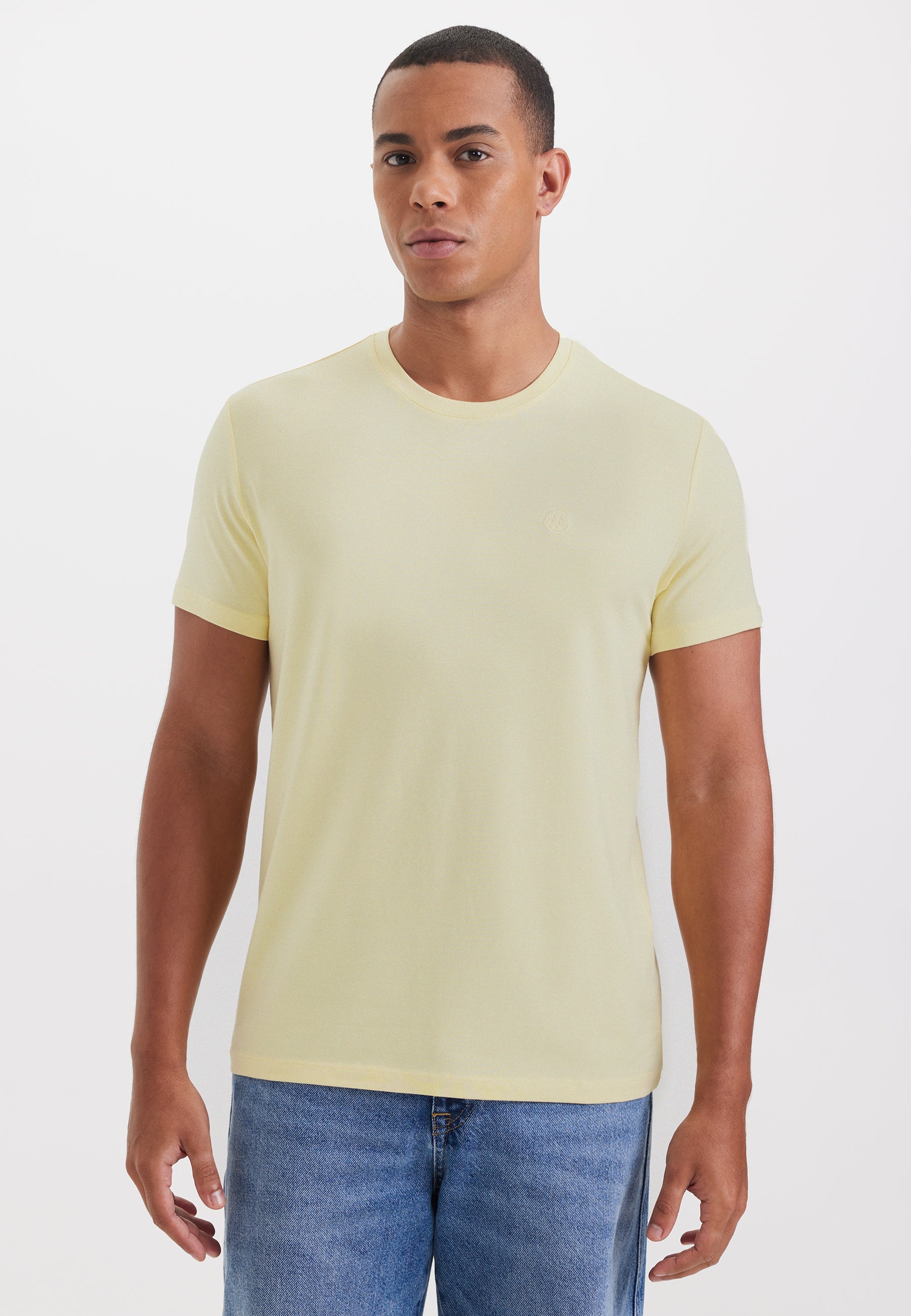 Açık Sarı Bisiklet Yaka Regular Fit Modal Pamuk Karışımlı Basic Erkek T-Shirt PARKER - T-Shirt - Westmark London EU(TR) Store Organik Pamuklu Sürdürülebilir Moda