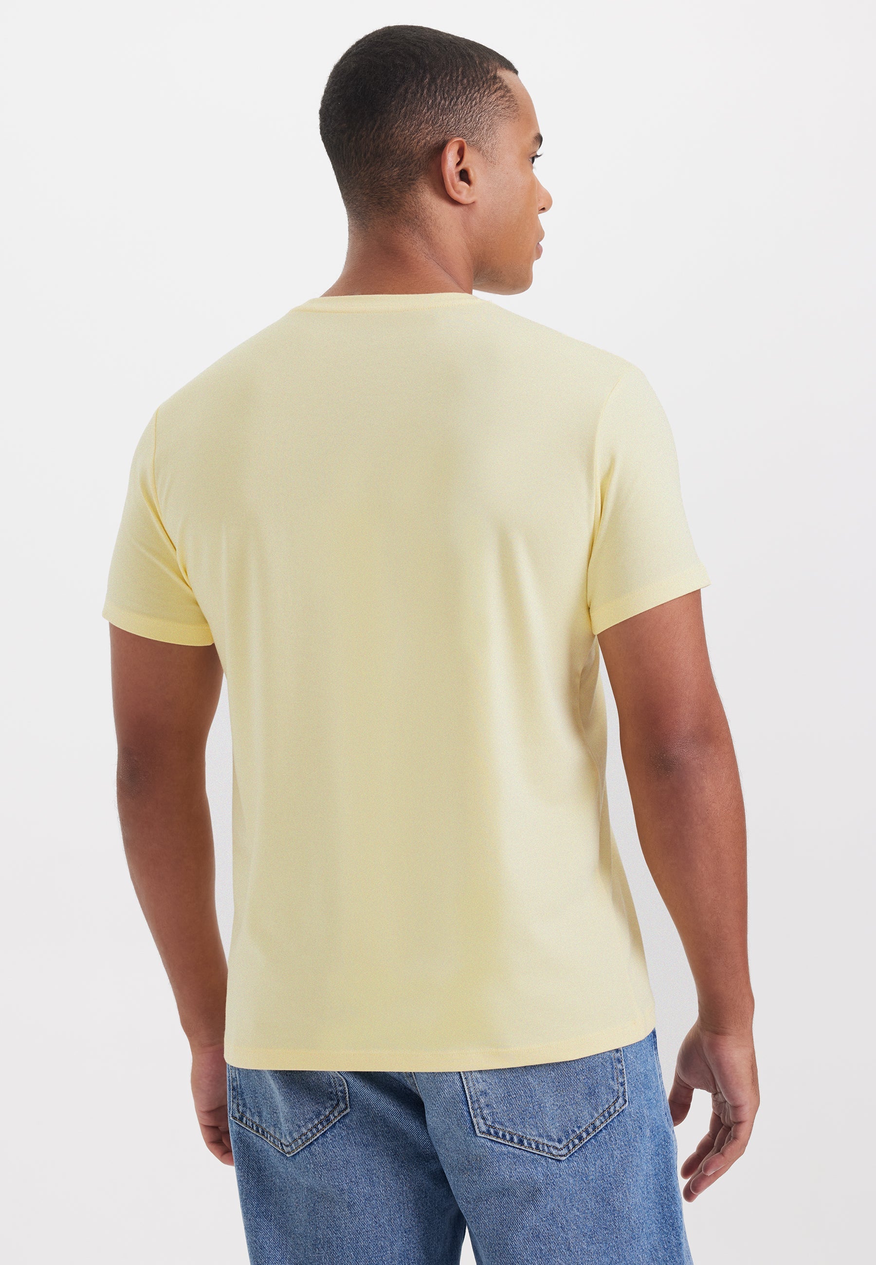Açık Sarı Bisiklet Yaka Regular Fit Modal Pamuk Karışımlı Basic Erkek T-Shirt PARKER - T-Shirt - Westmark London EU(TR) Store Organik Pamuklu Sürdürülebilir Moda