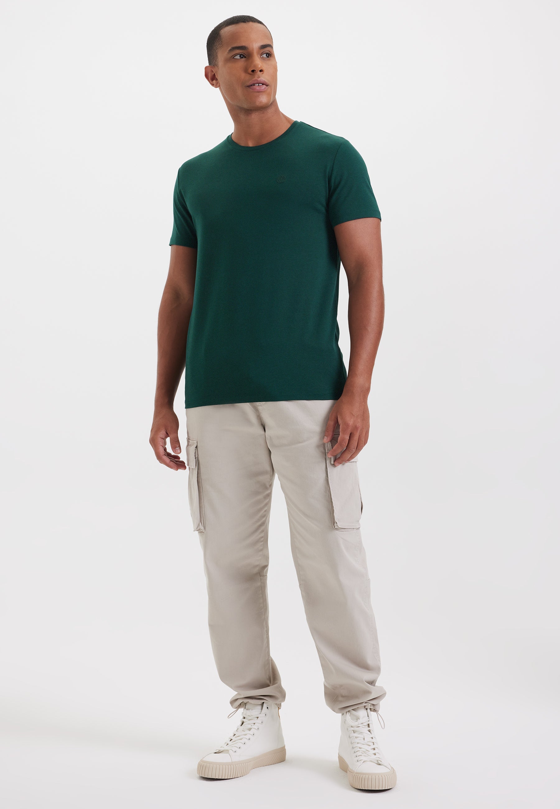 Yeşil Bisiklet Yaka Regular Fit Modal Pamuk Karışımlı Basic Erkek T-Shirt PARKER - T-Shirt - Westmark London EU(TR) Store Organik Pamuklu Sürdürülebilir Moda