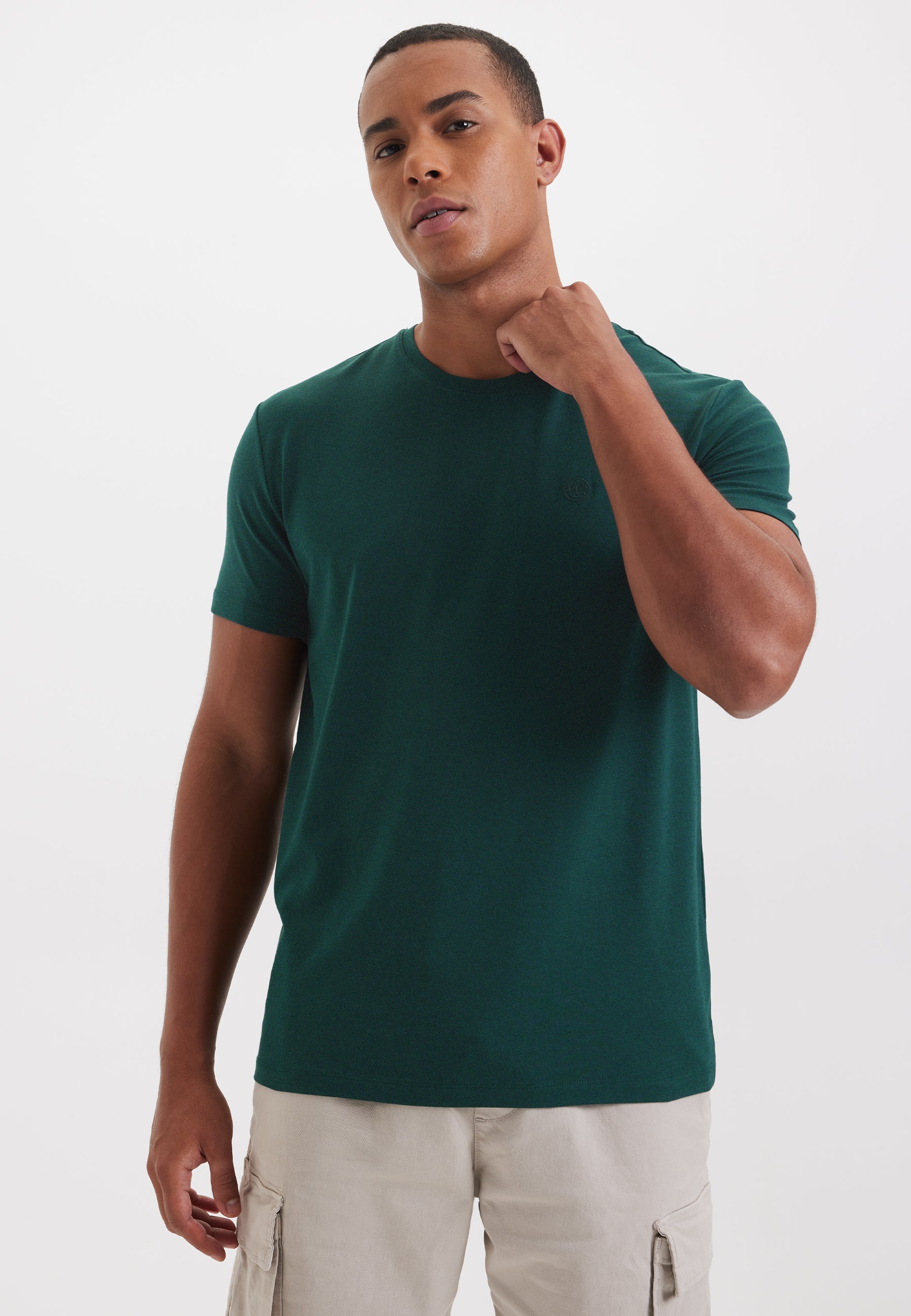 Yeşil Bisiklet Yaka Regular Fit Modal Pamuk Karışımlı Basic Erkek T-Shirt PARKER - T-Shirt - Westmark London EU(TR) Store Organik Pamuklu Sürdürülebilir Moda