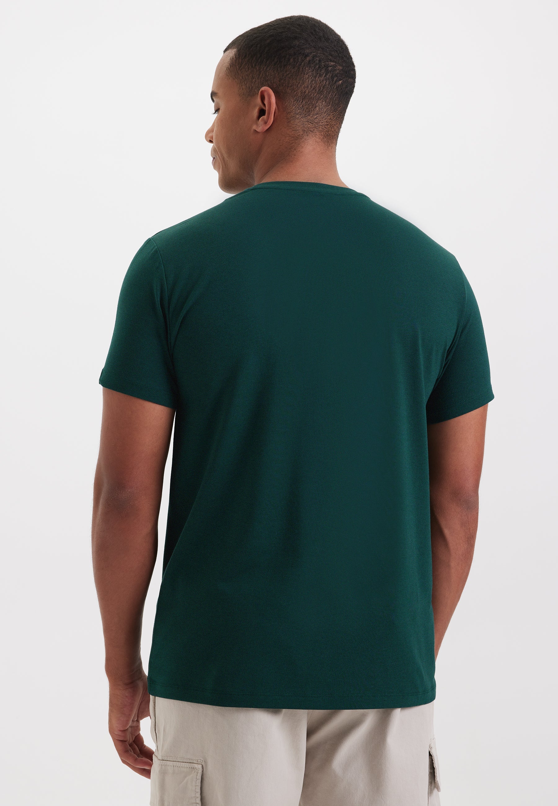 Yeşil Bisiklet Yaka Regular Fit Modal Pamuk Karışımlı Basic Erkek T-Shirt PARKER - T-Shirt - Westmark London EU(TR) Store Organik Pamuklu Sürdürülebilir Moda
