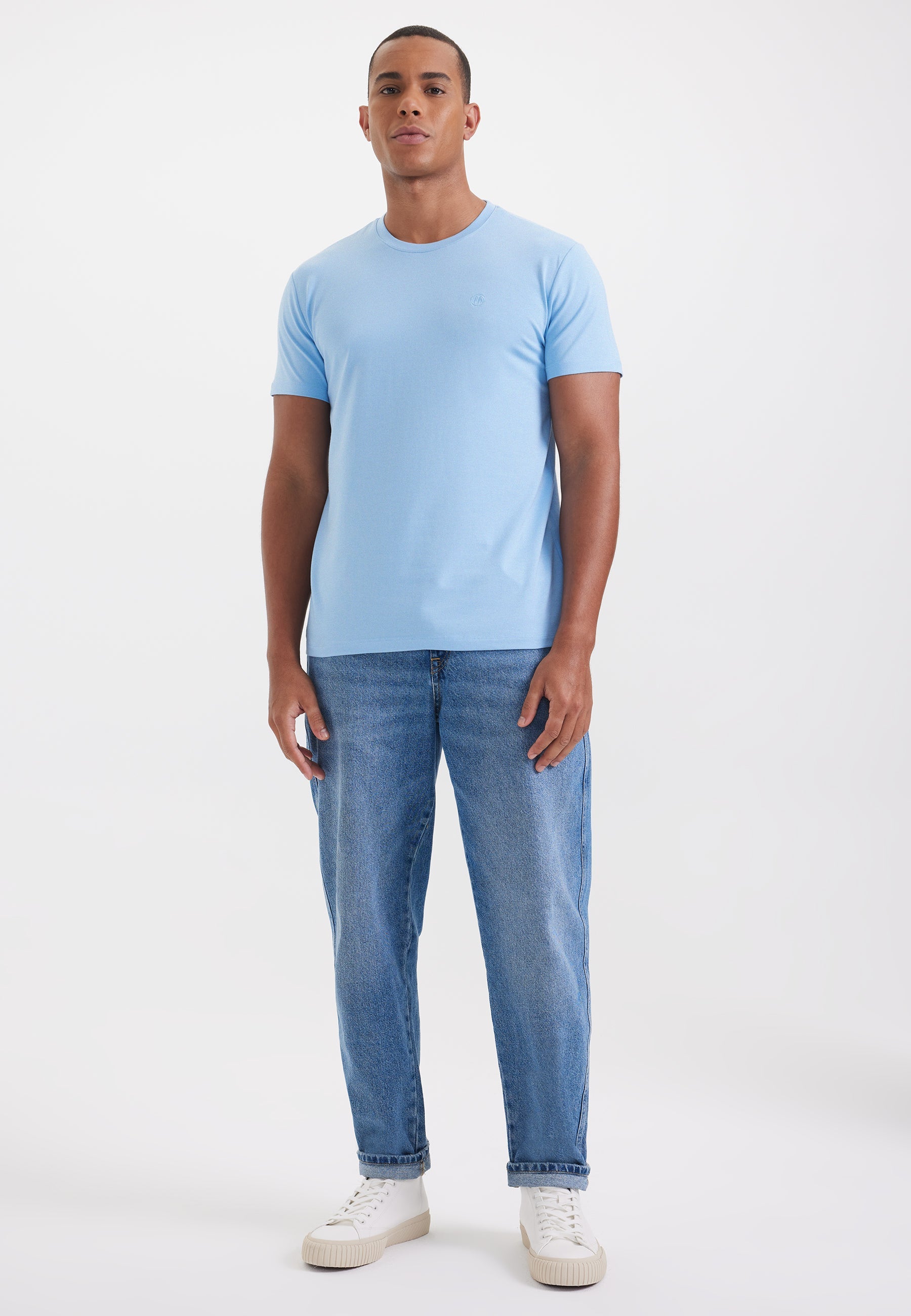 Açık Mavi Bisiklet Yaka Regular Fit Modal Pamuk Karışımlı Basic Erkek T-Shirt PARKER - T-Shirt - Westmark London EU(TR) Store Organik Pamuklu Sürdürülebilir Moda