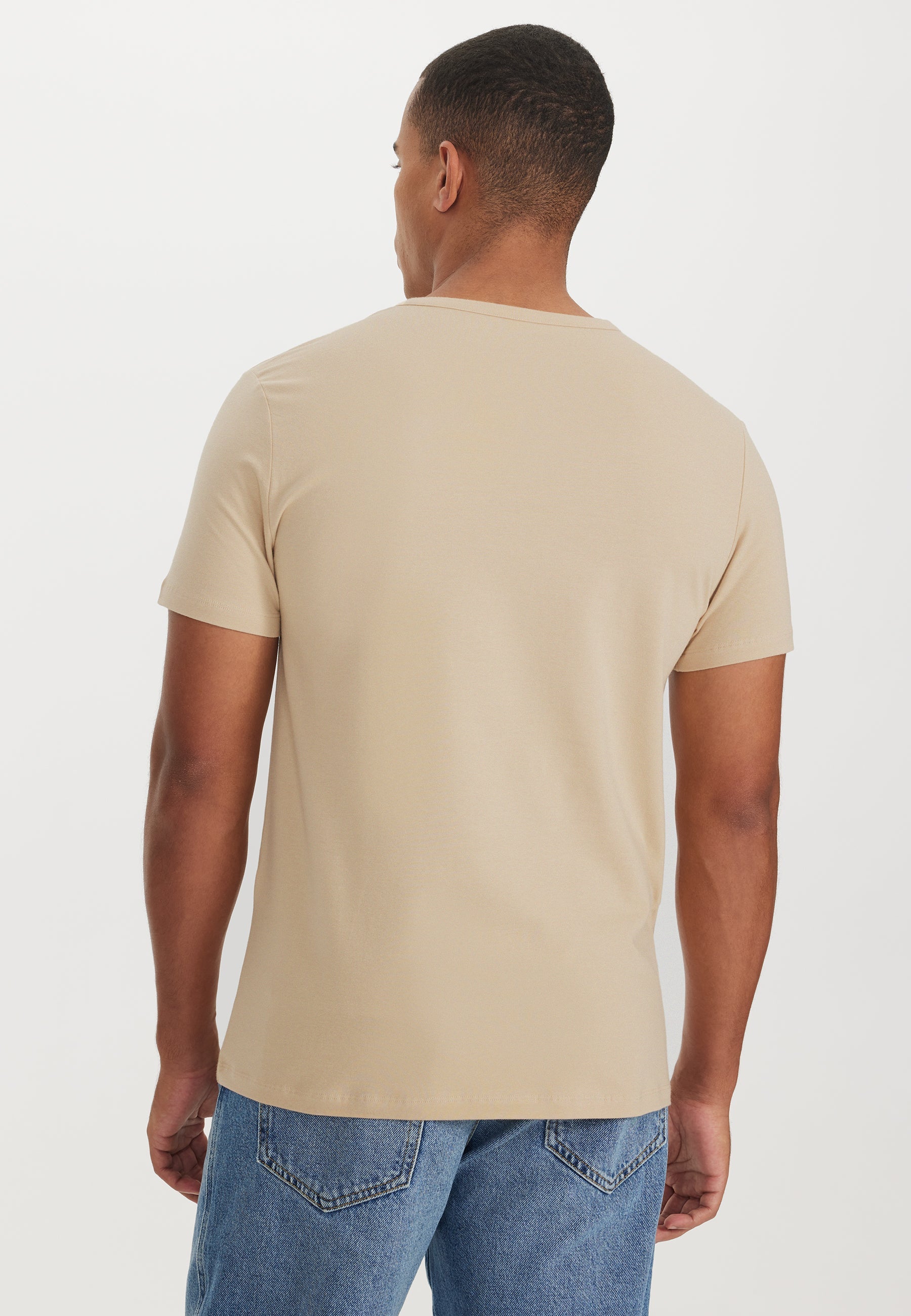 Sarı V-Yaka Regular Fit Pamuk Elastan Karışımlı Basic Erkek T-Shirt THEO - T-Shirt - Westmark London EU(TR) Store Organik Pamuklu Sürdürülebilir Moda