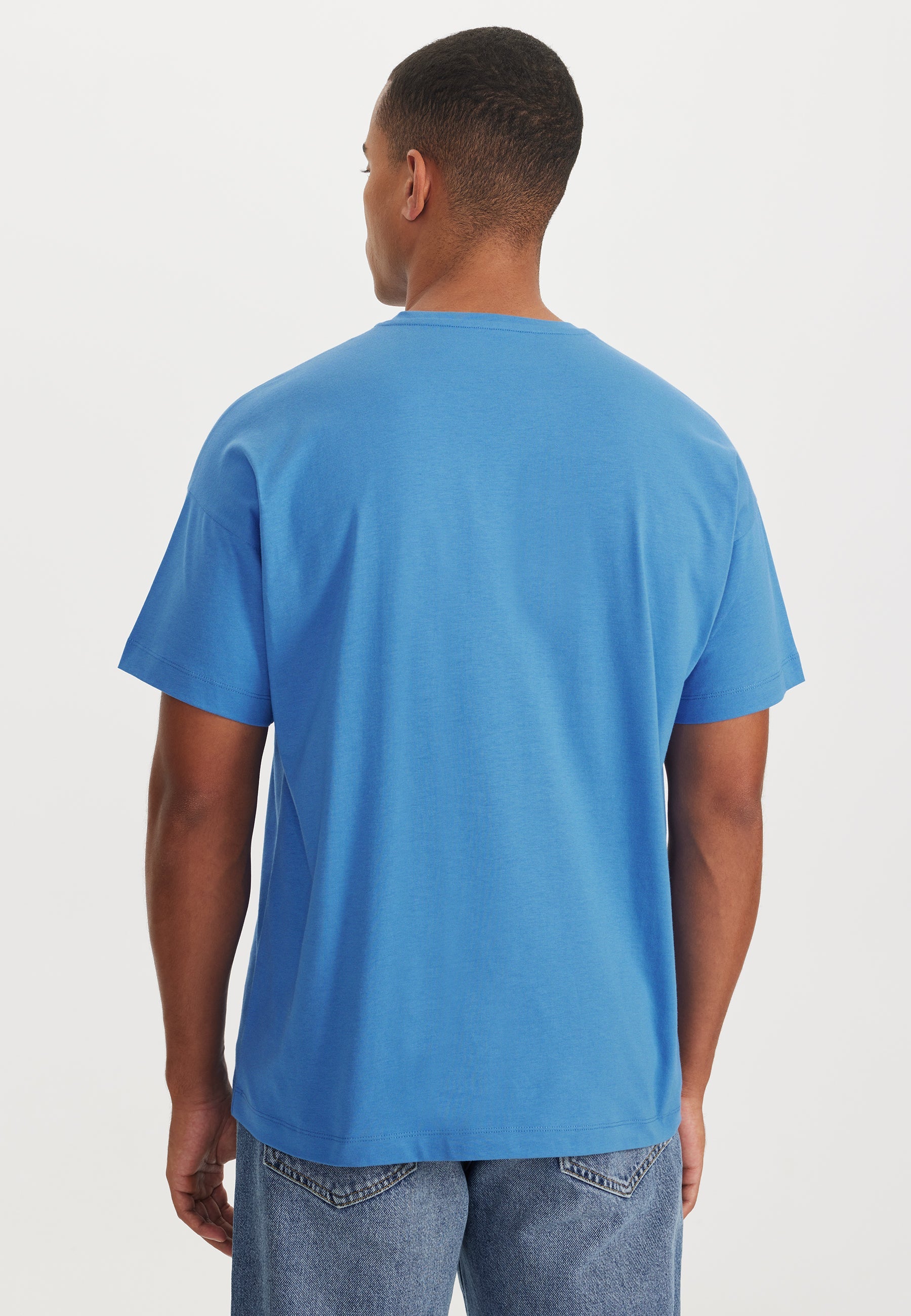 Mavi Bisiklet Yaka Oversize Fit Pamuklu Basic Erkek T-Shirt THOMAS - T-Shirt - Westmark London EU(TR) Store Organik Pamuklu Sürdürülebilir Moda