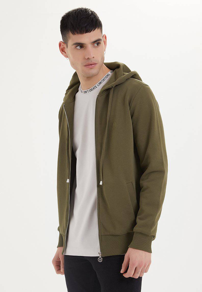 ESSENTIALS ZIP HOODIE in Dark Olive - Sweatshirt - Westmark London EU(TR) Store Organik Pamuklu Sürdürülebilir Moda