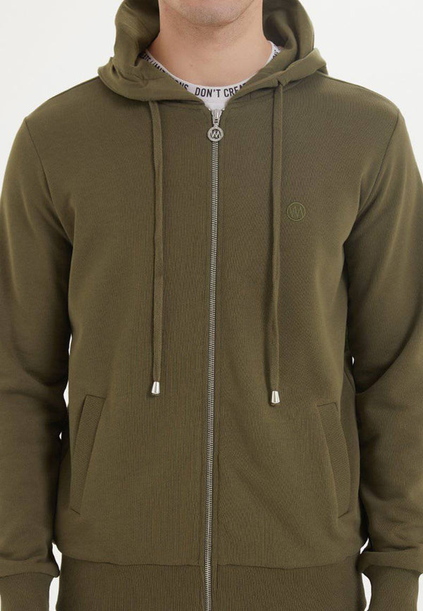 ESSENTIALS ZIP HOODIE in Dark Olive - Sweatshirt - Westmark London EU(TR) Store Organik Pamuklu Sürdürülebilir Moda