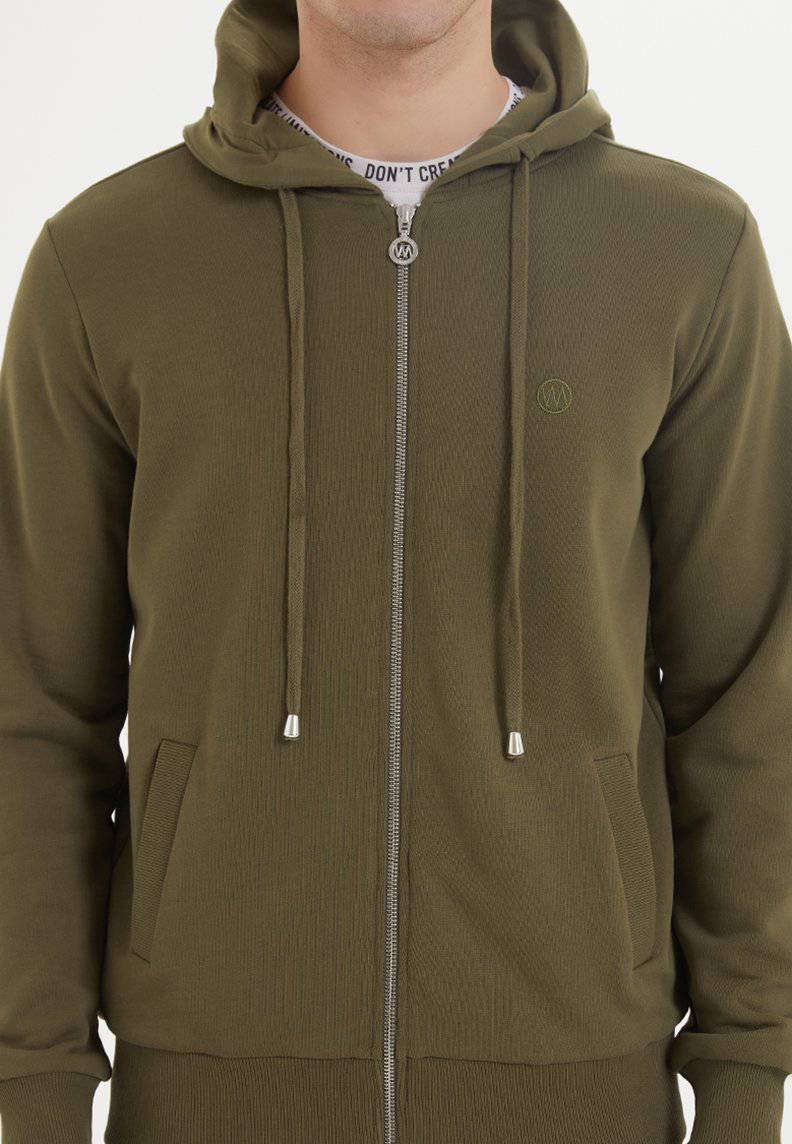 ESSENTIALS ZIP HOODIE in Dark Olive - Sweatshirt - Westmark London EU(TR) Store Organik Pamuklu Sürdürülebilir Moda