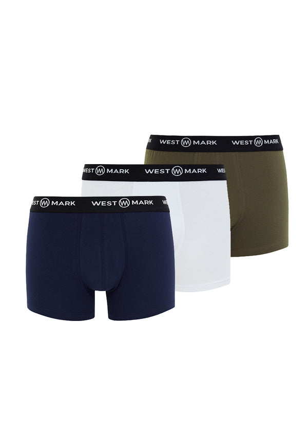 OSCAR TRUNK 3-PACK in White, Khaki, Navy - Underwear - Westmark London EU(TR) Store Organik Pamuklu Sürdürülebilir Moda